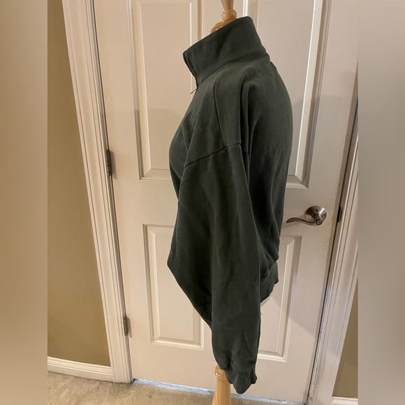 NWT Victoria’s secret PINK Olive Green Zip-Up Sweatshirt-Size Small - Picture 4 of 8